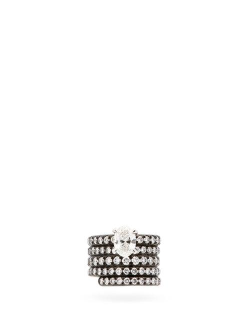 Matchesfashion.com Repossi - Blast Diamond & 18kt Gold Ear Cuff - Womens - Black Gold