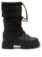 Matchesfashion.com Ganni - Quilted Leather Snow Boots - Womens - Black