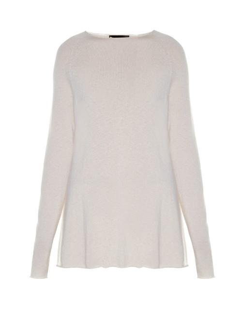 The Row Banny Slash-neck Cashmere And Silk-blend Sweater