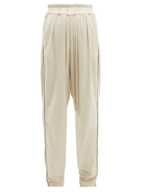 Matchesfashion.com Albus Lumen - Traveller Contrast Piping Cotton Blend Trousers - Womens - Nude