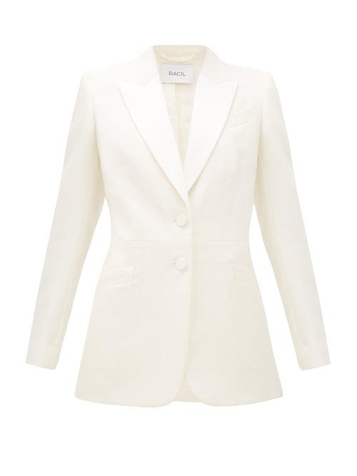Matchesfashion.com Racil - Edward Single-breasted Grain-de-poudre Wool Jacket - Womens - Ivory