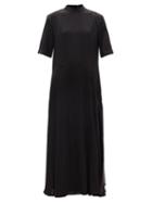 Raey - Stand-collar Cupro T-shirt Dress - Womens - Black
