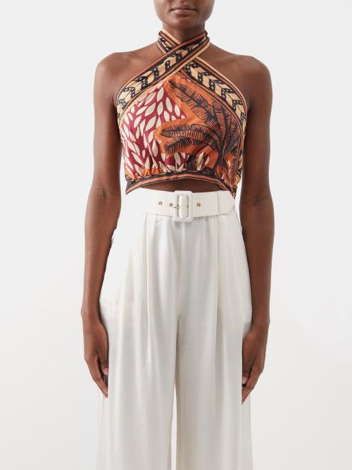 Johanna Ortiz - Yoruba Cotton Halterneck Top - Womens - Red Print