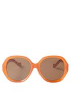 Loewe - Oversized Round-frame Acetate Sunglasses - Womens - Dark Orange