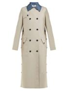 Matchesfashion.com Gabriela Hearst - Claremont Reversible Wool Blend Trench Coat - Womens - Blue Multi