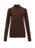 Matchesfashion.com Bottega Veneta - High-neck Jersey Sweater - Mens - Brown