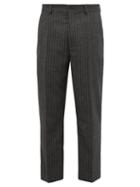Matchesfashion.com Hope - Striped Herringbone Twill Slim Leg Trousers - Mens - Grey