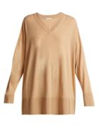 Matchesfashion.com The Row - Sabrinah Oversized Fine Wool Sweater - Womens - Camel