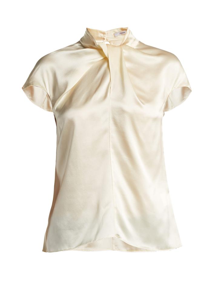 Erdem Fianna Cap-sleeved Silk Blouse