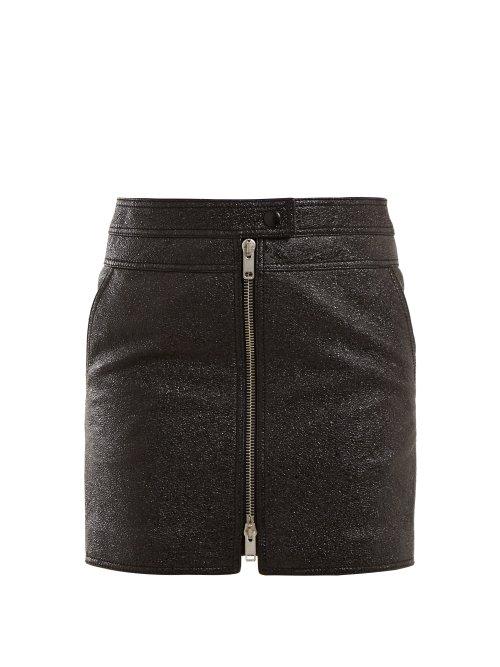 Matchesfashion.com Givenchy - Textured Leather Mini Skirt - Womens - Black