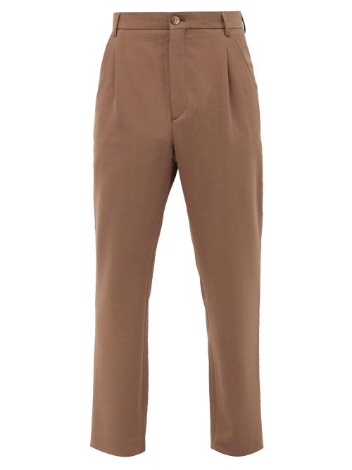 Matchesfashion.com Nanushka - Tom Pleated Cady Trousers - Mens - Brown