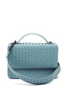 Matchesfashion.com Bottega Veneta - Alumna Intrecciato Leather Shoulder Bag - Womens - Light Blue