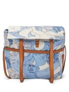 Matchesfashion.com Loewe - Faces Print Canvas Messenger Bag - Womens - Blue White