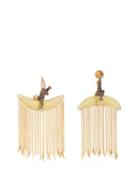 Matchesfashion.com Bibi Van Der Velden - Monkey Chain Diamond & 18kt Gold Earrings - Womens - Yellow