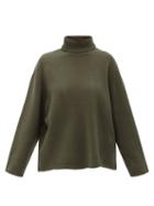 Totme - Roll-neck Cashmere Sweater - Womens - Dark Green
