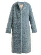 Matchesfashion.com Roksanda - Textured Camel Hair Coat - Womens - Light Blue
