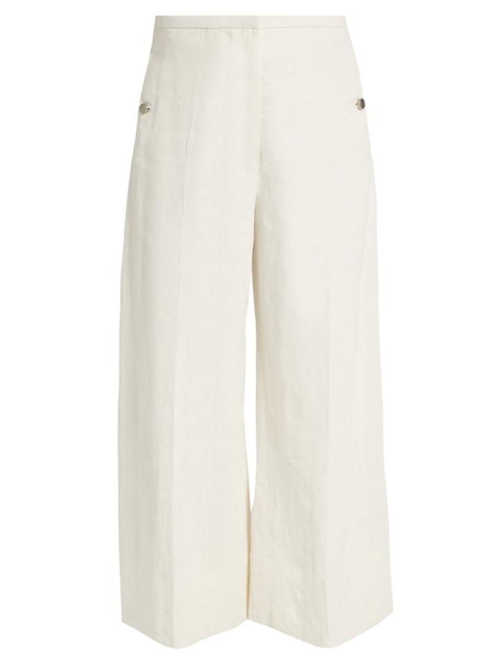 Lemaire Wide-leg Cropped Coated-linen Trousers