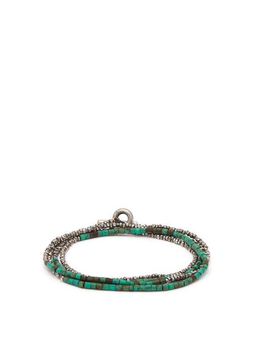 Matchesfashion.com M Cohen - Horizon Bead Embellished Silver Bracelet - Mens - Blue Multi