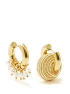 Ladies Jewellery Timeless Pearly - Mismatched Pearl & 24kt Gold-plated Hoop Earrings - Womens - Gold Multi