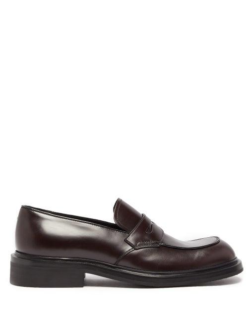 Matchesfashion.com Prada - Penny Leather Loafers - Mens - Burgundy