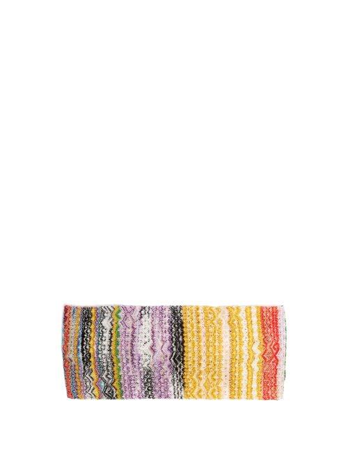 Matchesfashion.com Missoni Mare - Metallic Crochet Knit Headband - Womens - White Multi