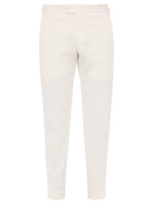 Matchesfashion.com P. Johnson - Tailored Cotton Blend Trousers - Mens - White