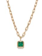Retrouvai - Heirloom Emerald & 14kt Gold Necklace - Womens - Green Gold