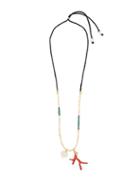 Matchesfashion.com Lizzie Fortunato - Simple Reef Beaded Charm Necklace - Womens - White