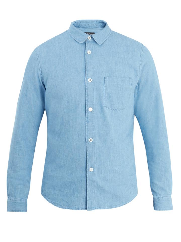 A.p.c. Patch-pocket Cotton-chambray Shirt