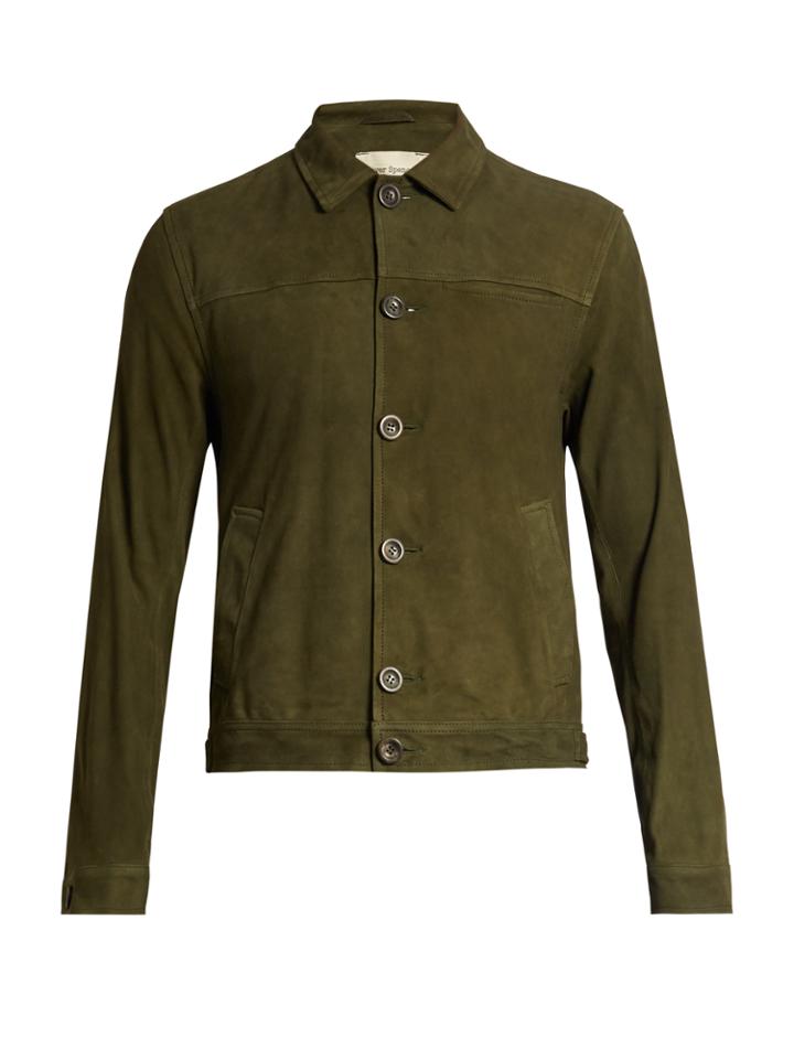 Oliver Spencer Point-collar Suede Jacket