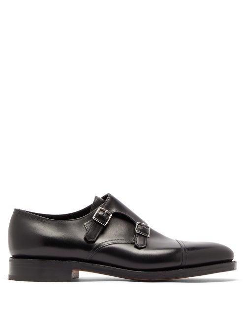 Matchesfashion.com John Lobb - William Monk Strap Leather Shoes - Mens - Black