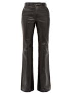 Matchesfashion.com Joseph - Valmy Leather Flared Trousers - Womens - Black