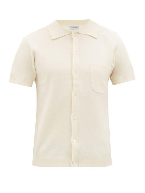 Matchesfashion.com Odyssee - Giraud Patch-pocket Cotton-jersey Shirt - Mens - Cream Multi