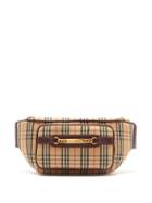Matchesfashion.com Burberry - Joey 1983 Haymarket Check Belt Bag - Womens - Burgundy Multi