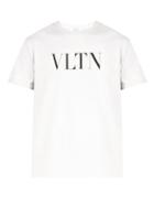 Matchesfashion.com Valentino - Vltn Logo Print Cotton T Shirt - Mens - White