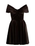 Matchesfashion.com Emilio De La Morena - Off The Shoulder Velvet Dress - Womens - Black