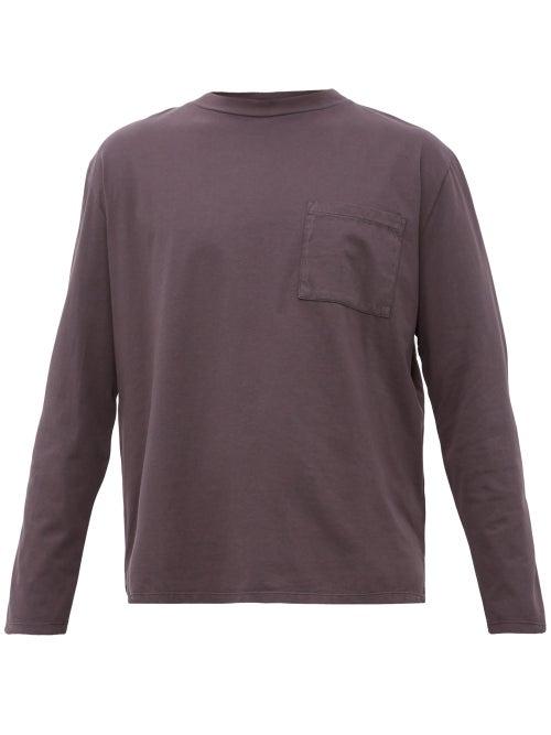 Matchesfashion.com Jeanerica Jeans & Co. - Mino 180 Long Sleeved Cotton T Shirt - Mens - Grey Navy