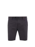 Matchesfashion.com Odyssee - Combes Tailored Cotton Twill Shorts - Mens - Navy