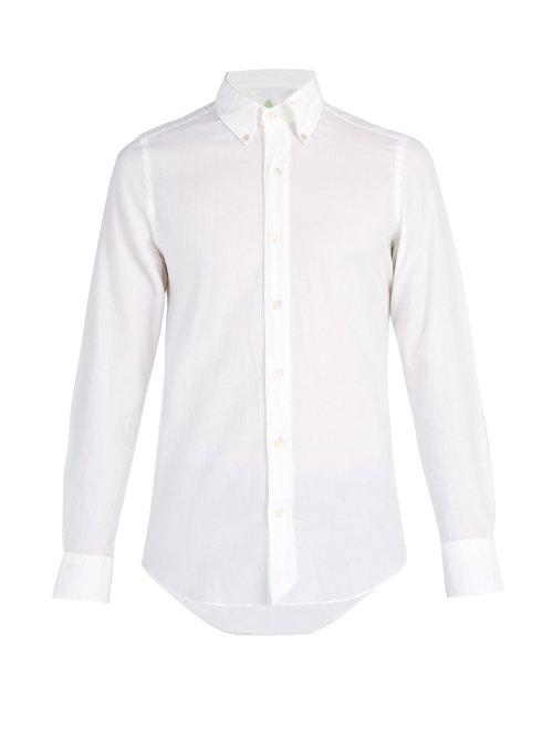 Matchesfashion.com Finamore 1925 - Cotton Flannel Shirt - Mens - White