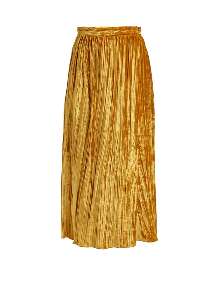 Masscob Gathered Velvet Wrap Skirt