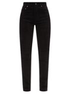Saint Laurent - Slim-leg Suede Jeans - Womens - Black