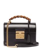 Matchesfashion.com Gucci - Padlock Bamboo-handle Leather Handbag - Womens - Black