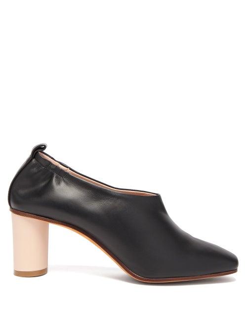 Matchesfashion.com Gray Matters - Micol Block-heel Leather Pumps - Womens - Black Nude