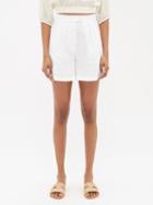 Loup Charmant - Sundowner High-rise Linen Shorts - Womens - White