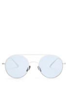 Matchesfashion.com Kaleos - Borden Round Frame Sunglasses - Womens - Blue