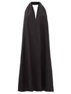 Matchesfashion.com La Collection - Claudia Halterneck Silk-crepe Dress - Womens - Black