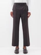 Auralee - Super 160s Wool-flannel Straight-leg Trousers - Mens - Dark Brown
