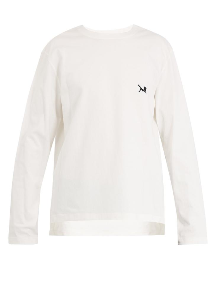 Calvin Klein 205w39nyc Logo-embroidered Long-sleeved Cotton T-shirt