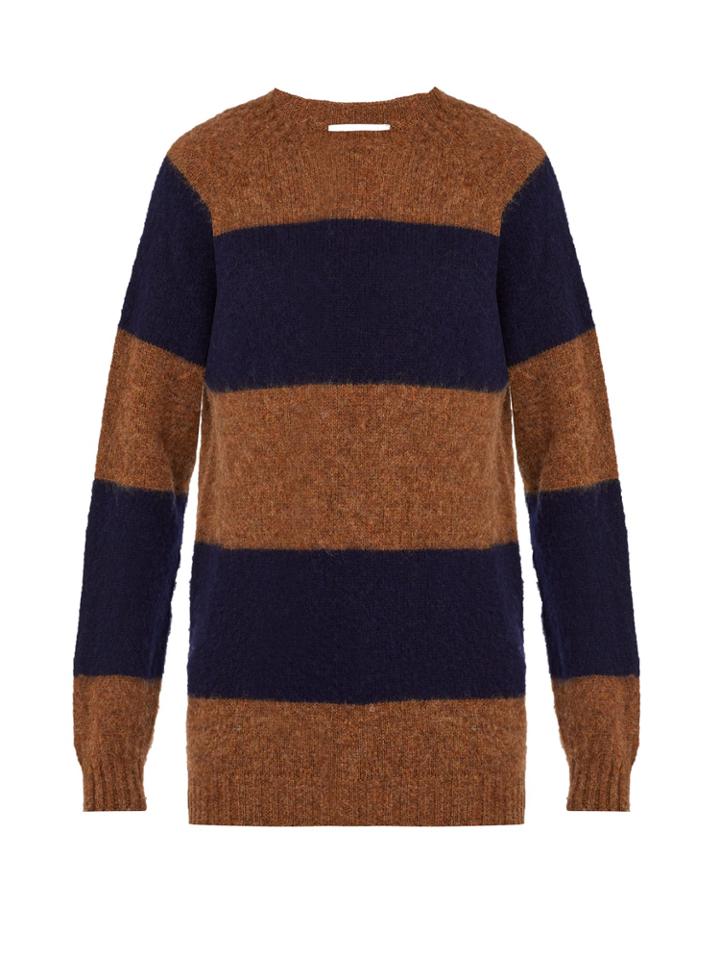 Officine Générale Crew-neck Striped Wool Sweater