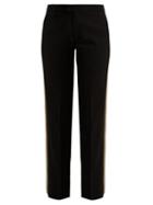 Matchesfashion.com Wales Bonner - Mid Rise Tailored Wool Blend Trousers - Womens - Black Multi